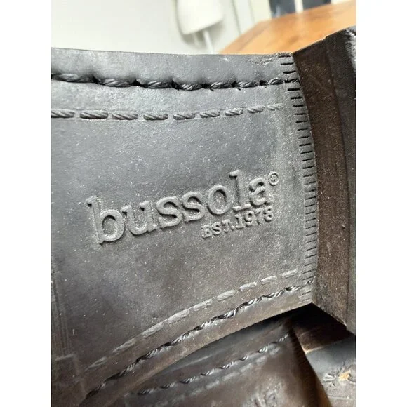 Bussola Prague Women’s 40 Black Ebony Leather Buckle Moto Ankle Boots Steampunk - Picture 12 of 13